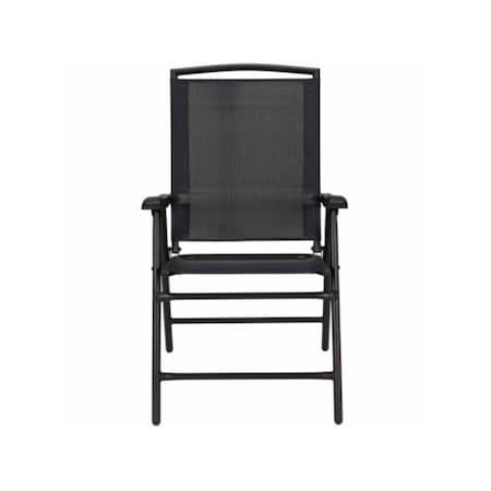 Woodard Sunny Isles Sling Fabric Steel Folding Chair, Navy 270111
